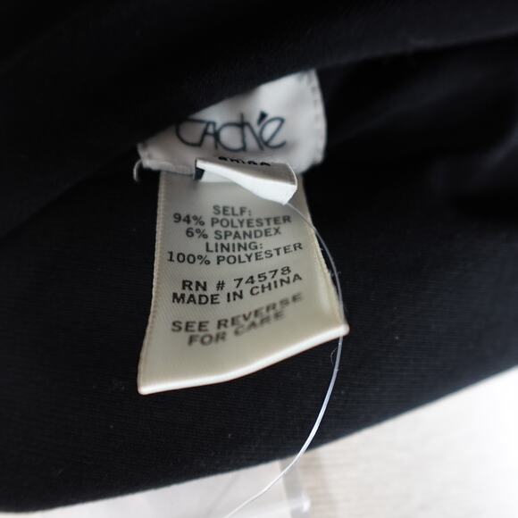 Vintage Cache One Shoulder Black Jersey Grecian Crystal Formal Dress Gown New 6 - Picture 11 of 16